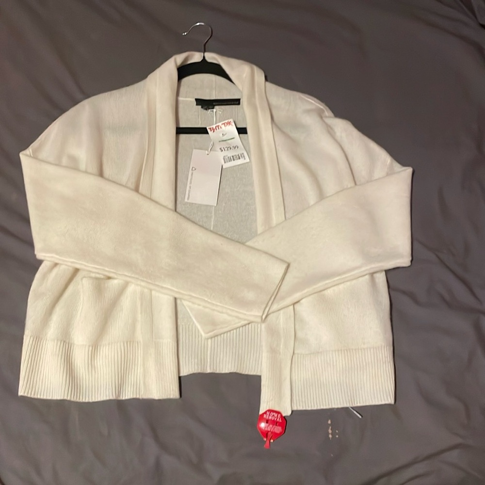 NWT Off White 360 Cashmere Open Cardigan Size S